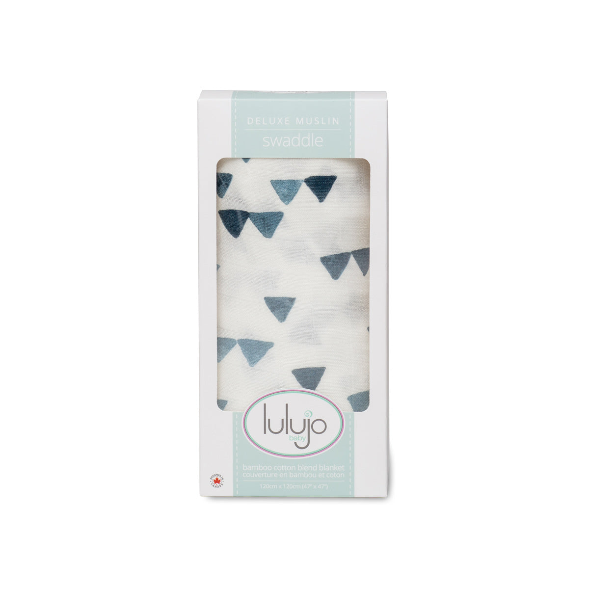 Lulujo - Bamboo Swaddle Blanket - Navy Triangles
