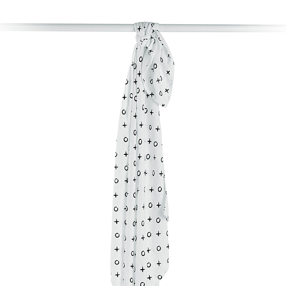 Lulujo - Bamboo Swaddle Blanket - Hugs&Kisses