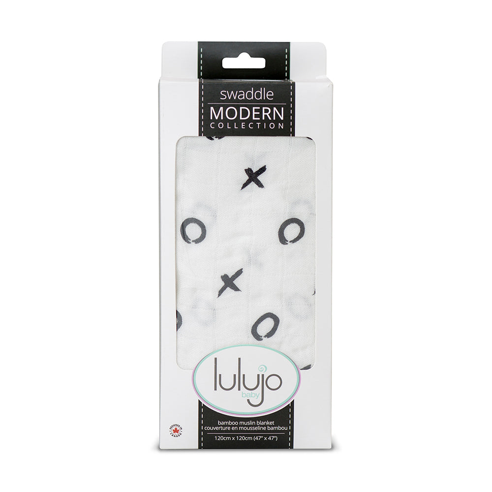 Lulujo - Bamboo Swaddle Blanket - Hugs&Kisses