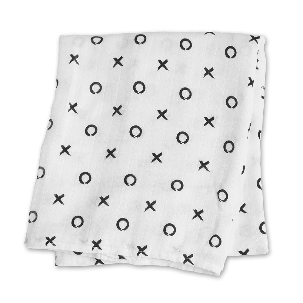 Lulujo - Bamboo Swaddle Blanket - Hugs&Kisses