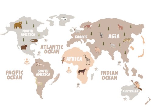 Elli Junior - Adorable huge world map, available in 3 colors