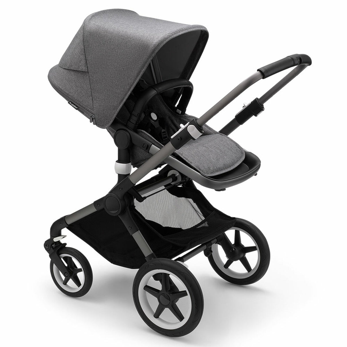Bugaboo - Fox3 Complete Stroller in Graphite/Grey Melange-Grey Melange