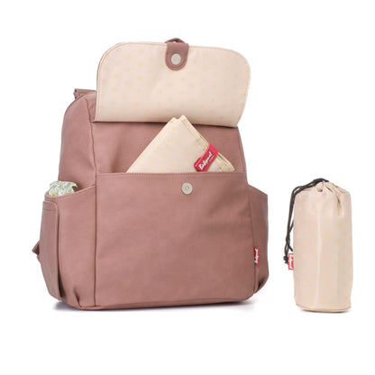 Robyn Convertible Diaper Bag Vegan Leather  - Dusty Pink