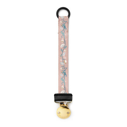 Pacifier Clip - Faded Rose Bells