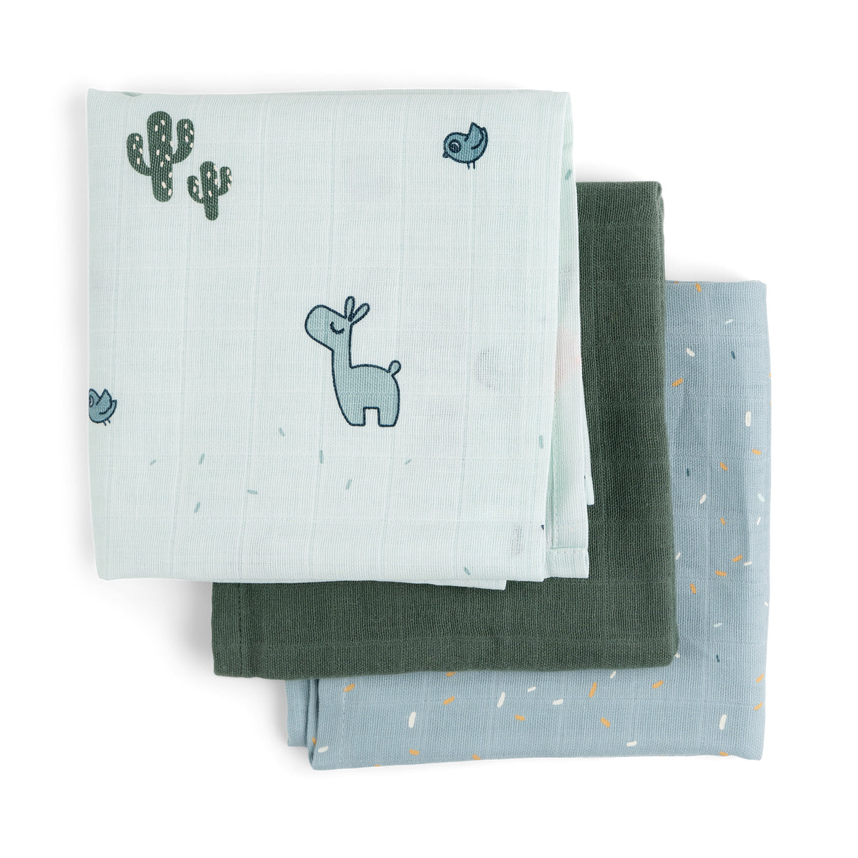 Burp cloth 3-pack GOTS Lalee Blue