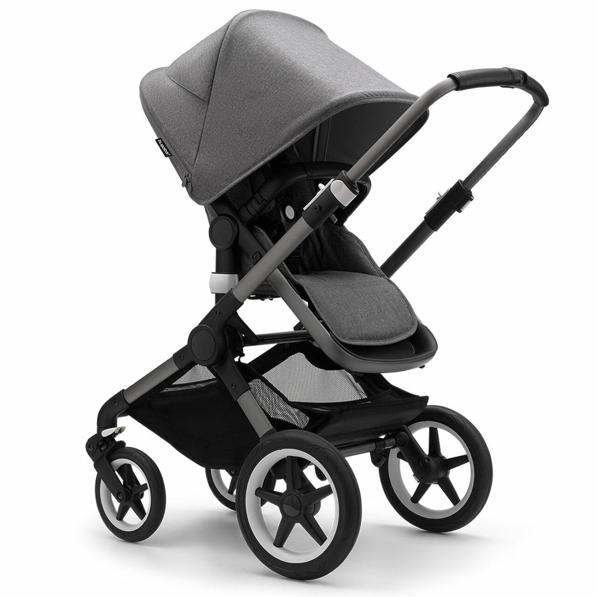 Bugaboo - Fox3 Complete Stroller in Graphite/Grey Melange-Grey Melange