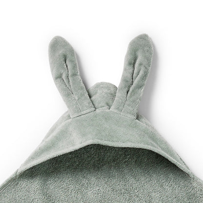 Hooded Towel - Mineral Green Bunny