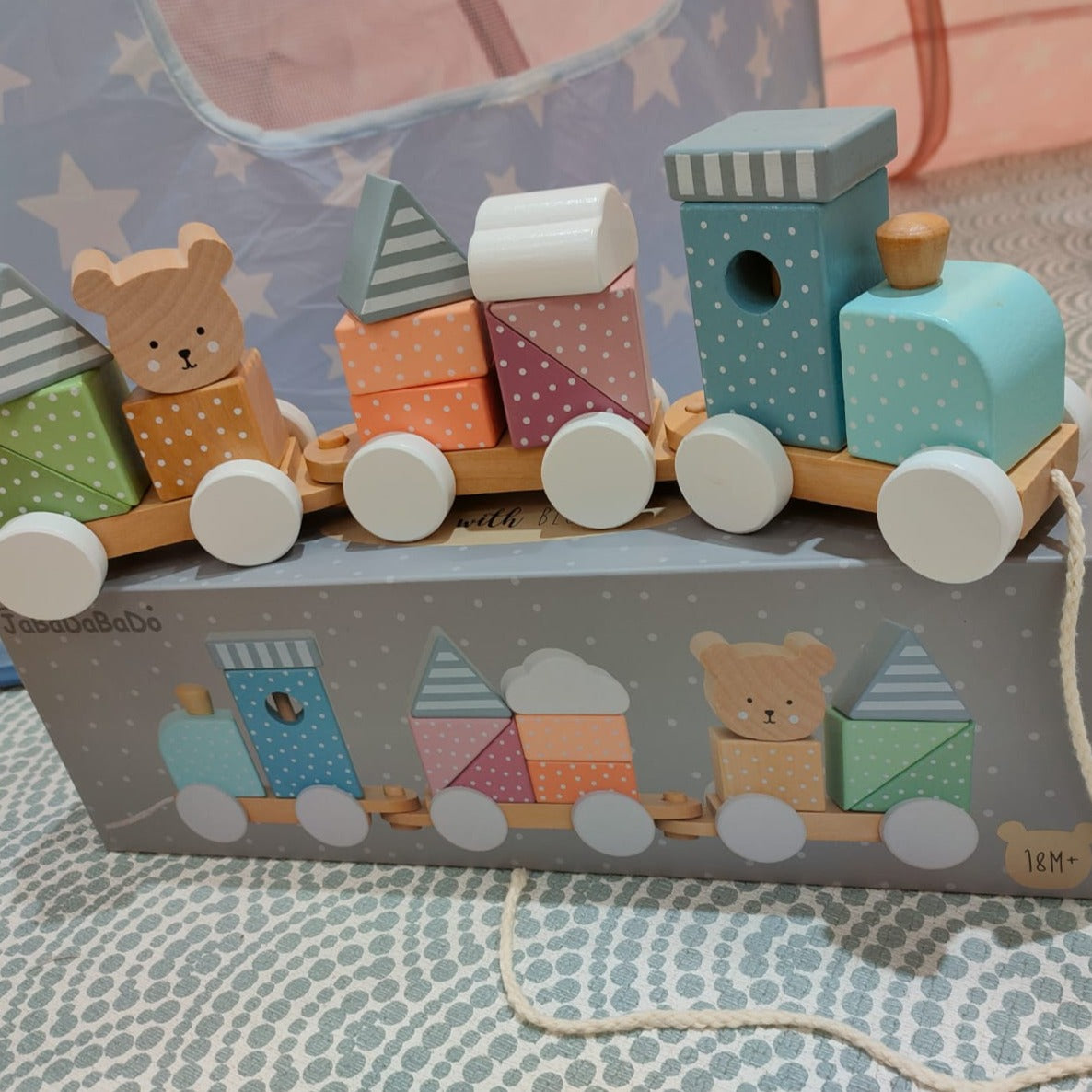 Train with blocks teddy