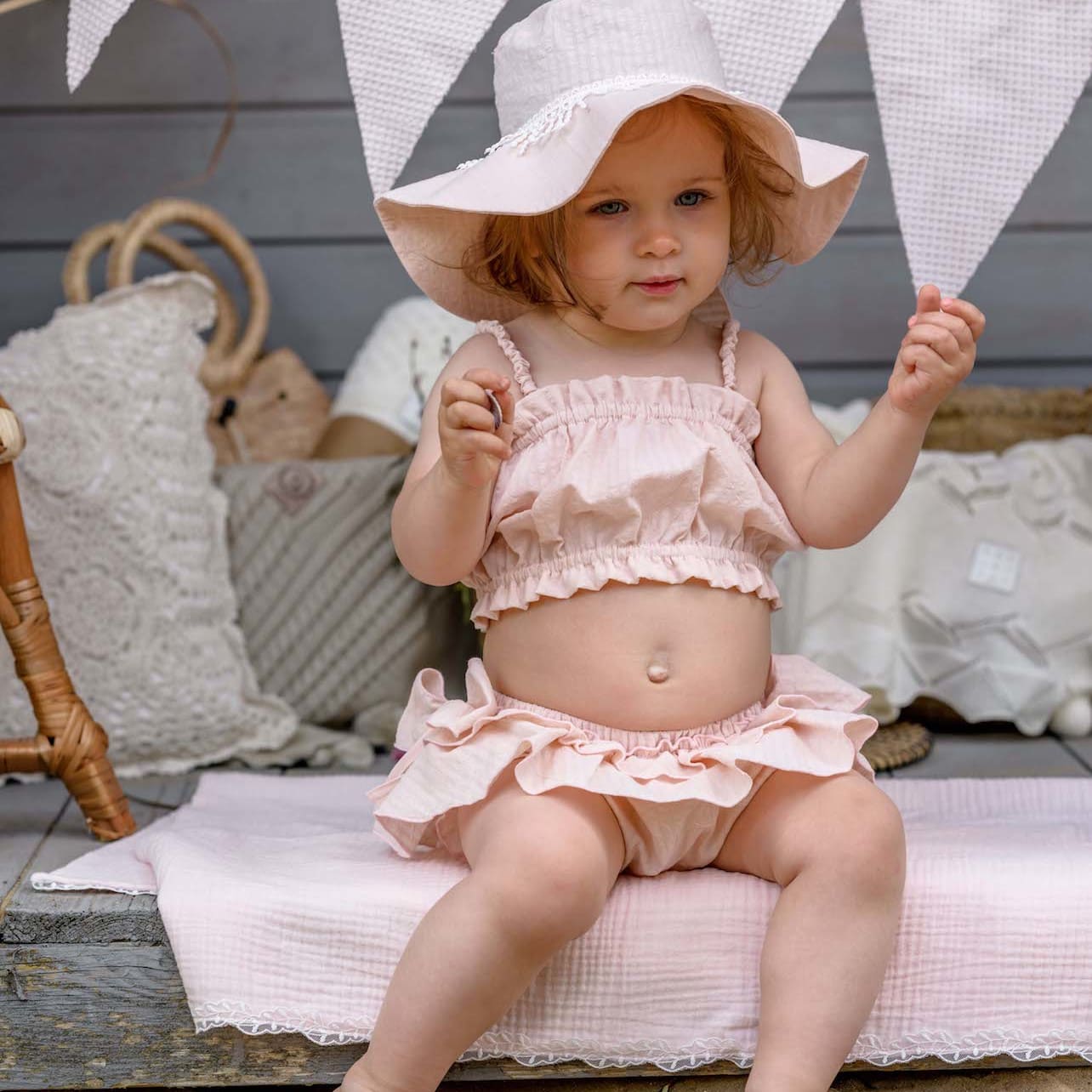 Cassidy Top+Bloomers - Apricot