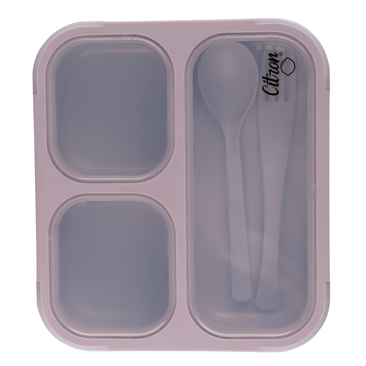 Lunchbox with Fork and Spoon - Purple