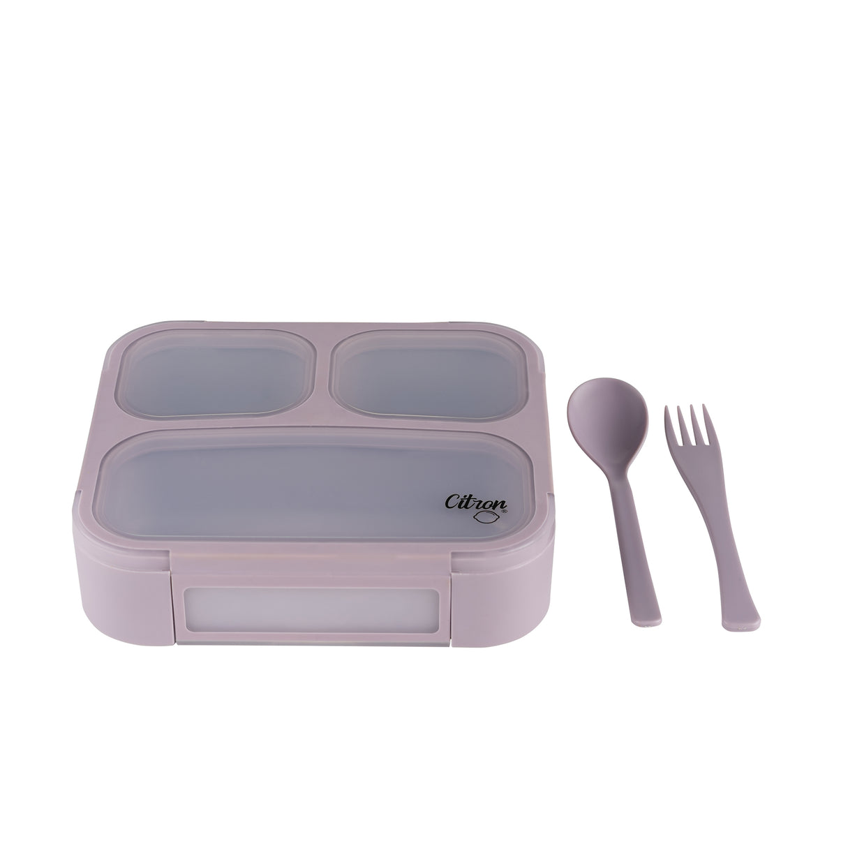 Lunchbox with Fork and Spoon - Purple