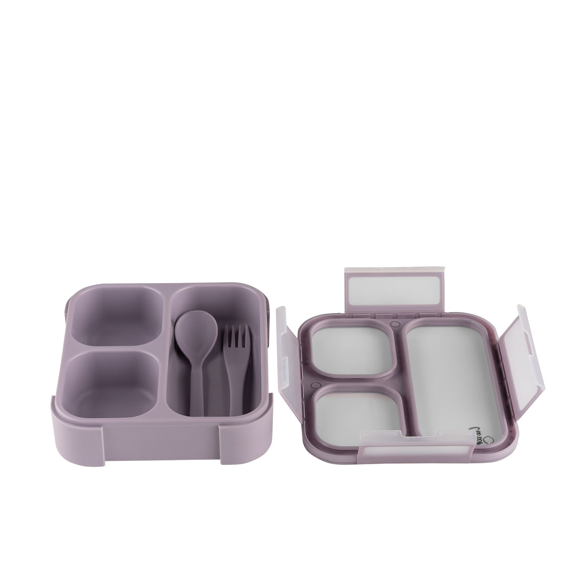 Lunchbox with Fork and Spoon - Purple
