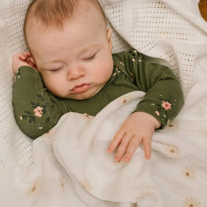 Cotton Swaddles - Daisy / Greenery