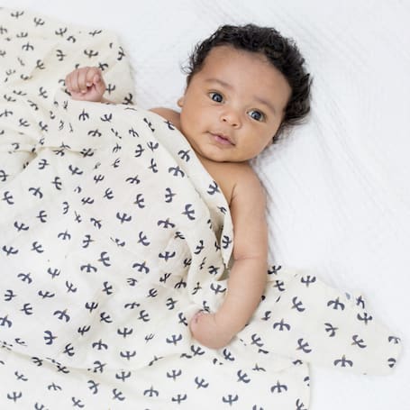 Cotton Swaddles - Mudcloth / Black Birds
