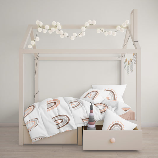 Elli Junior - 100% Organic Double Sided Duvet Cover Set Rainbow/Circles (crib size)