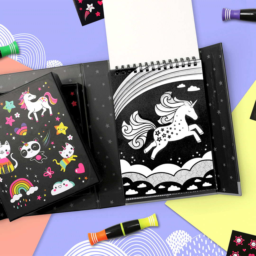 Tiger Tribe -Neon Colouring Set - Unicorn & Friends