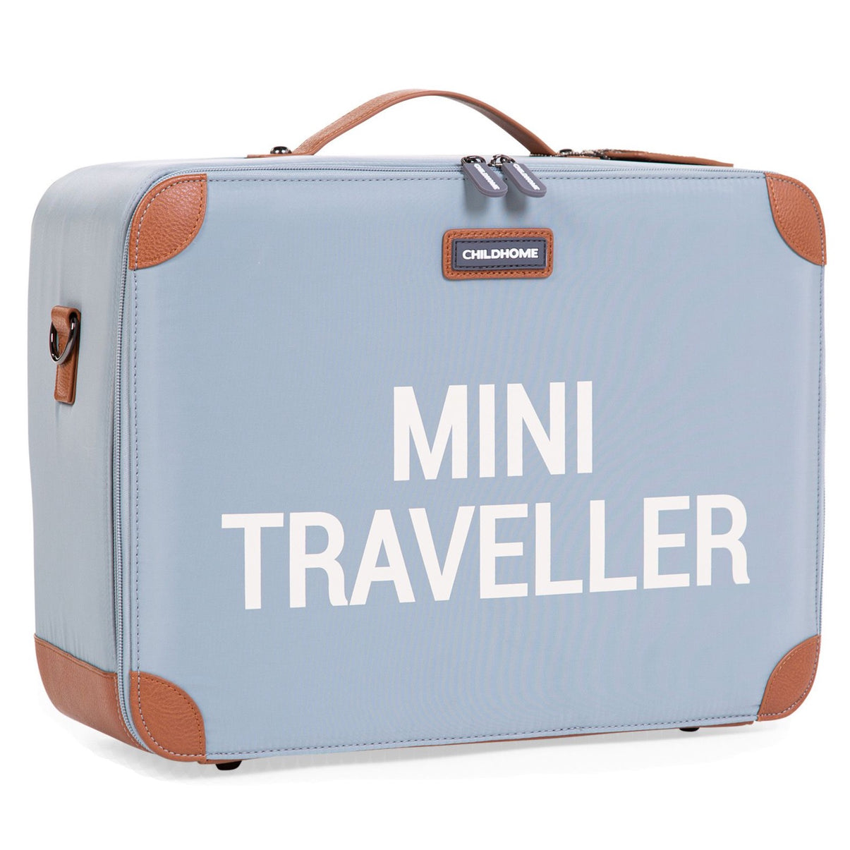 Mini Traveller Kids Suitcase - Grey Off White