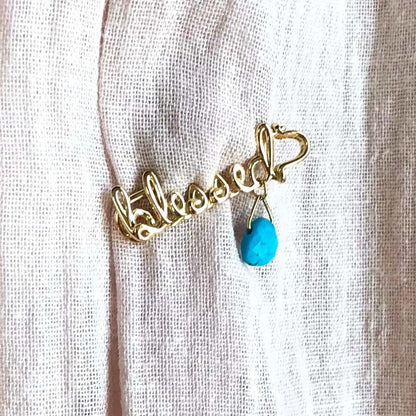 Safety Pin "blessed" 18k Gold
