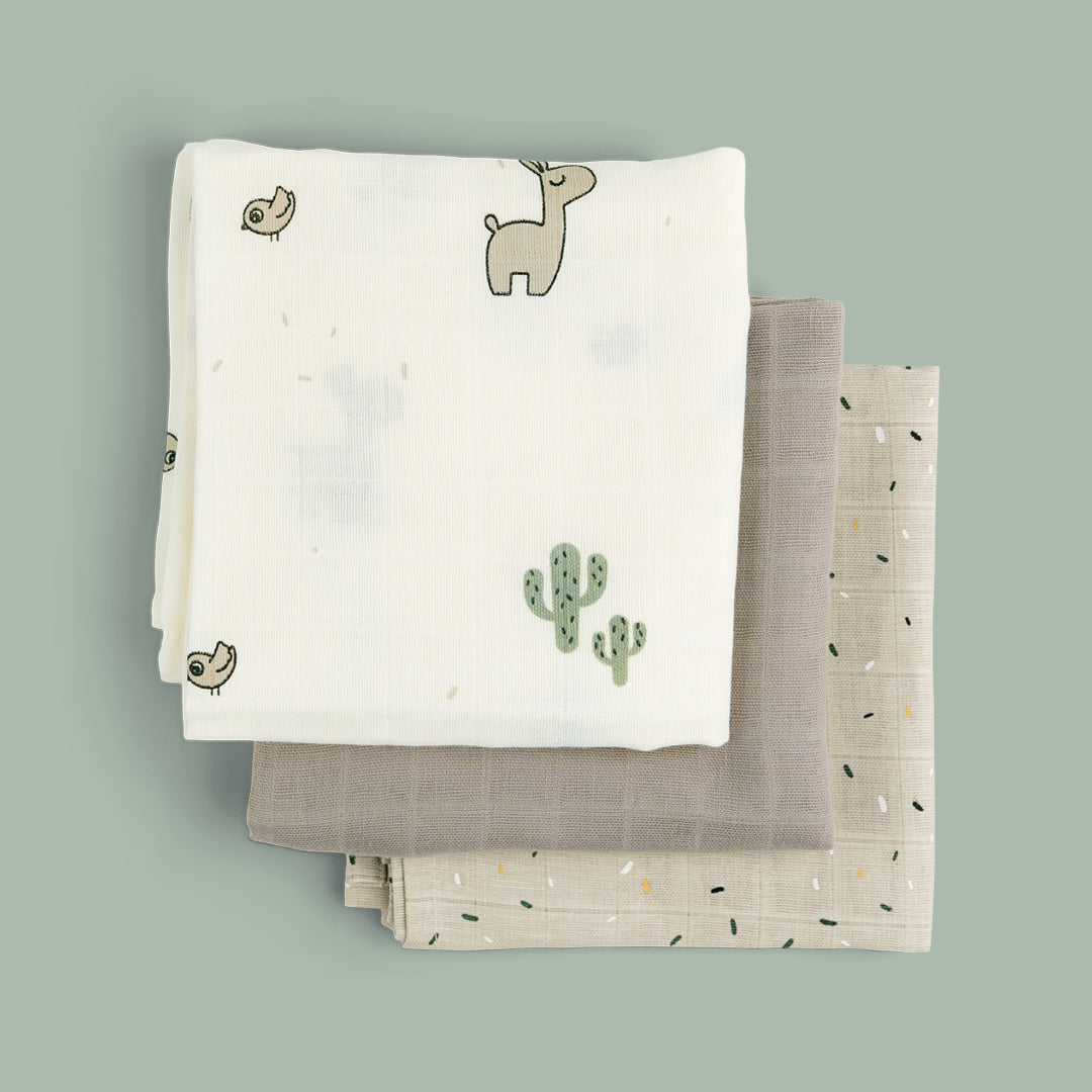 Burp cloth 3-pack GOTS Lalee Sand