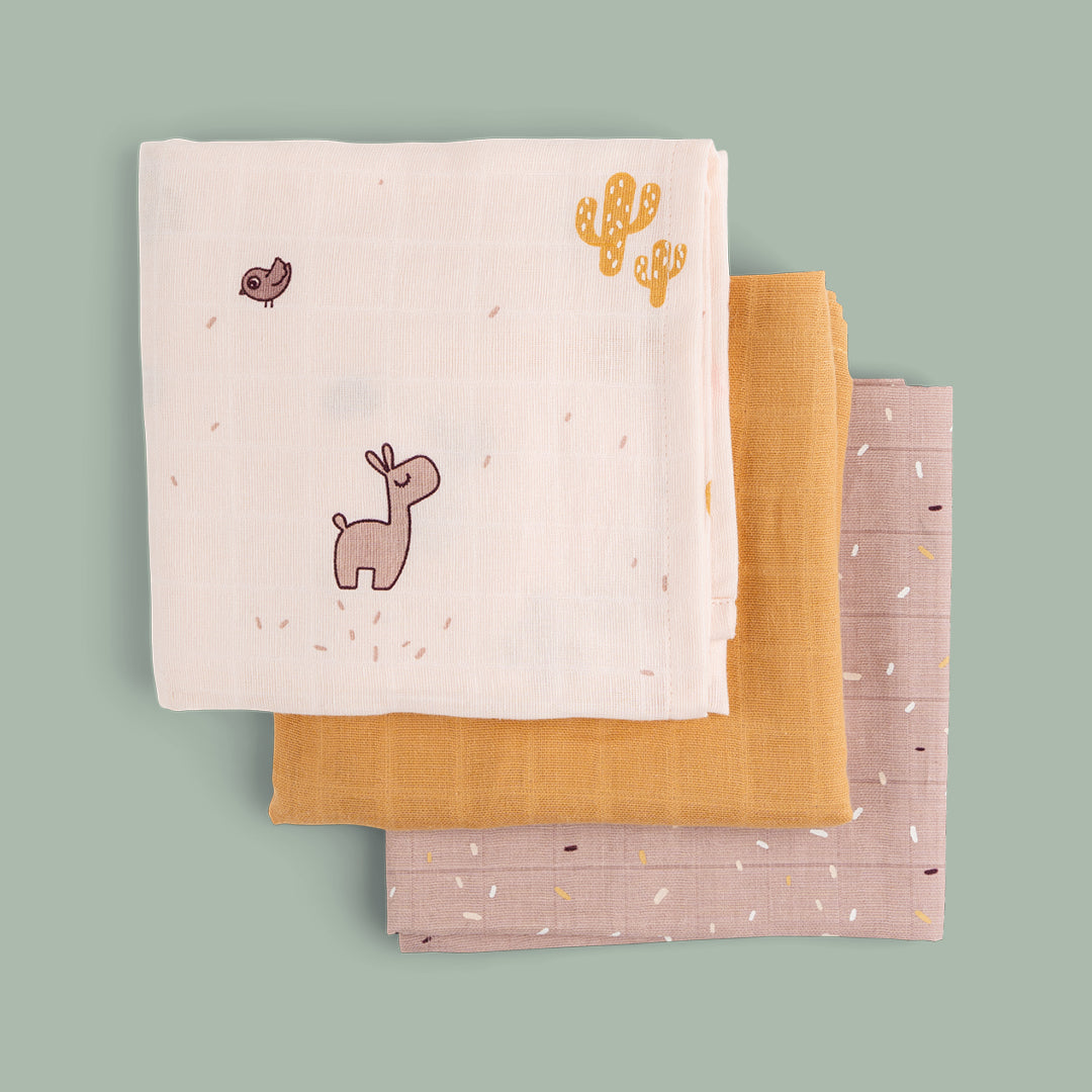 Burp cloth 3-pack GOTS Lalee Powder