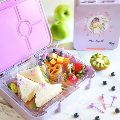 Citron - Set of 6 unicorn Food Picks_Pink and Purple Color