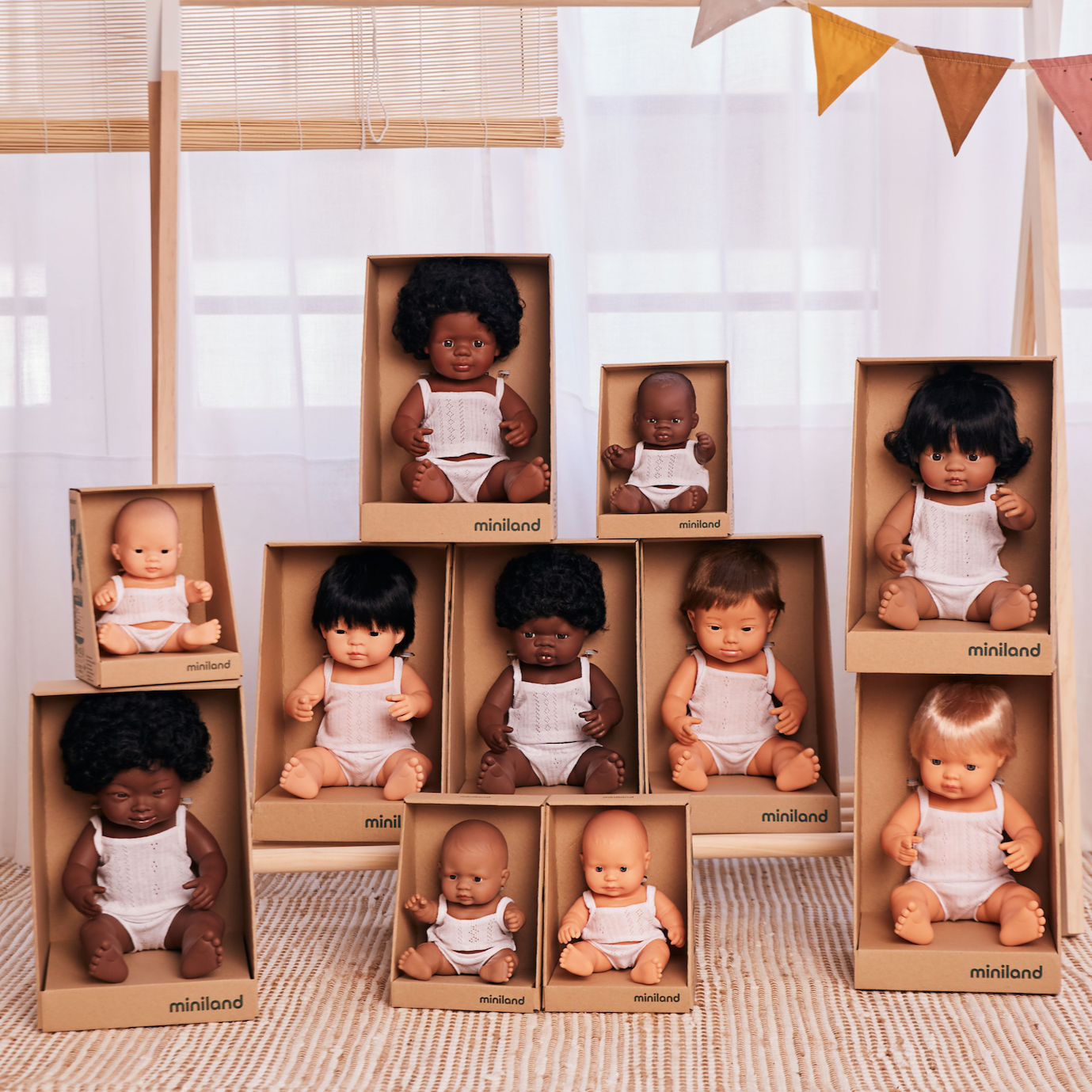 Miniland Baby Doll Hispanic Boy or Girl 38CM