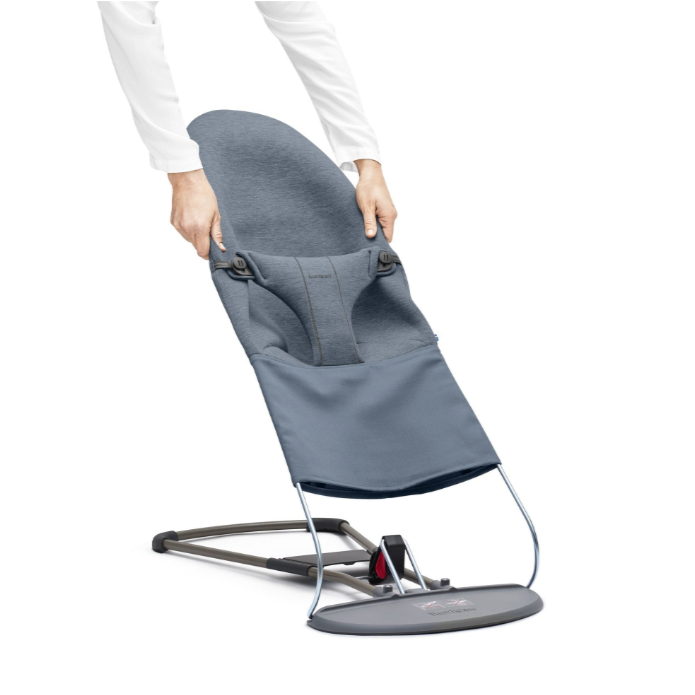 Fabric Seat Bouncer Bliss - Dove Blue, 3D Jersey