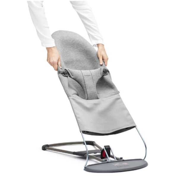 Fabric Seat Bouncer Bliss - Light Grey, 3D Jersey