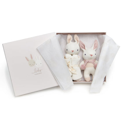 مجموعة هدايا محبوكة كريمي للأطفال على شكل أرنب
