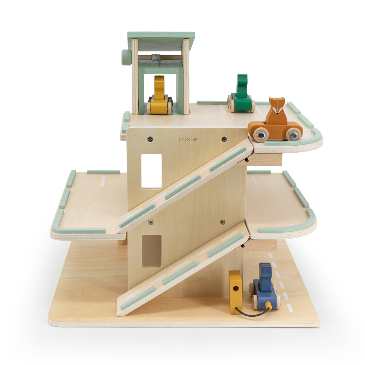 Wooden Car Park With Accessories