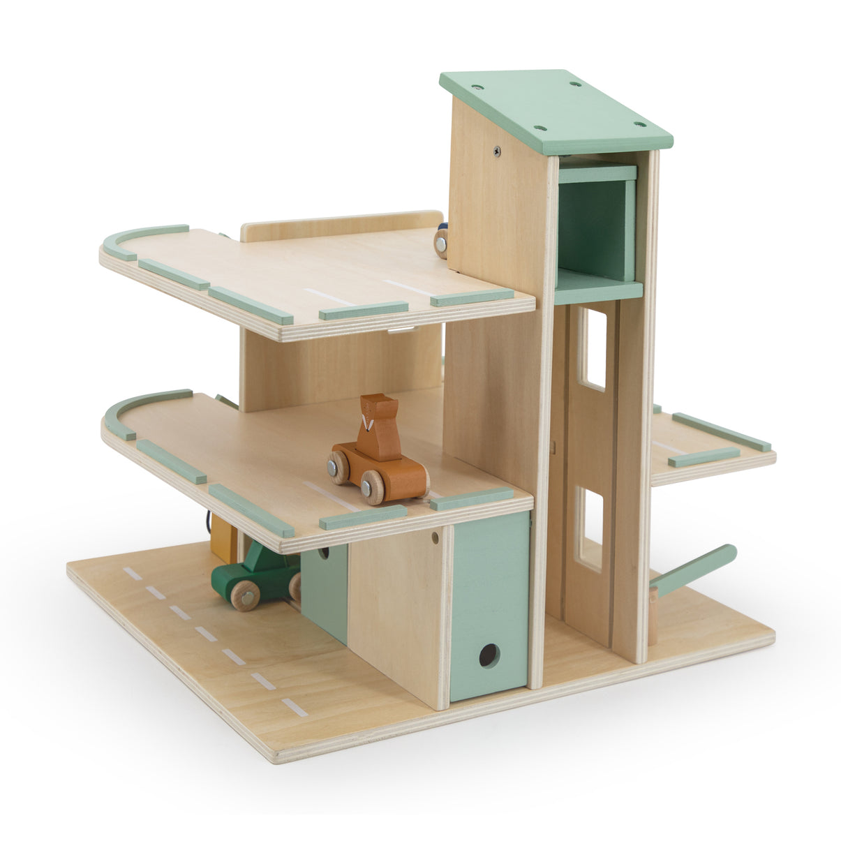 Wooden Car Park With Accessories
