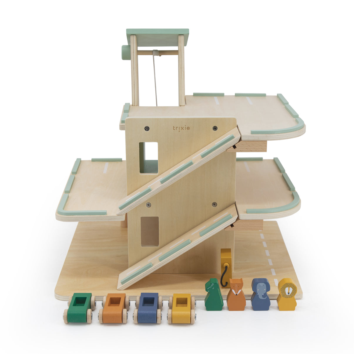 Wooden Car Park With Accessories