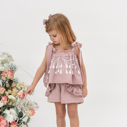 Magnessi -Short -Organic Muslin Lila Rose -Available Sacts: 3-4Y/5-6Y