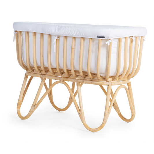 Childhome  - Rattan Cradle 80x40 + Mattress + Cover Off White