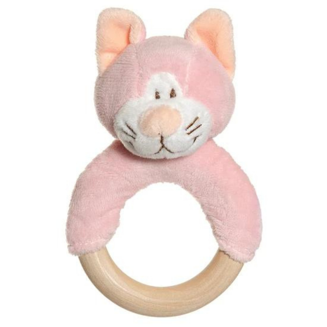 Teddykompaniet - Diinglisar Rattle Ring - Cat Pink (12 cm)