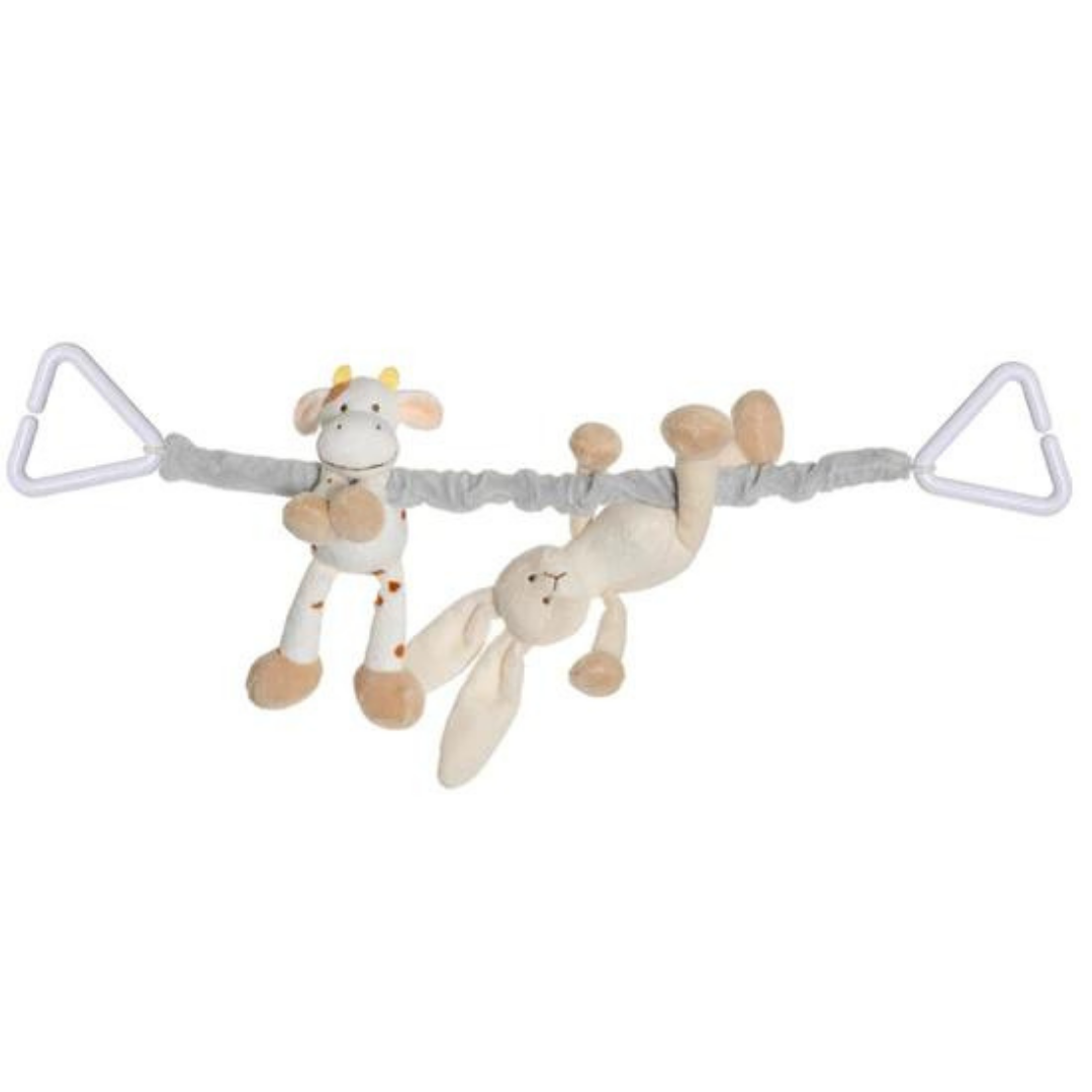 Teddykompaniet - Diinglisar Pram Rattle - Bunny & Cow (40 cm)