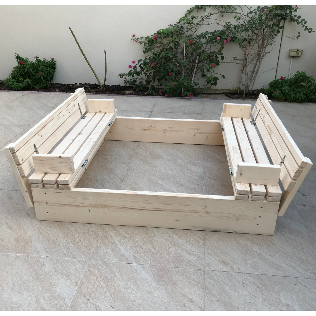 Sand Pit with lid that folds into a bench