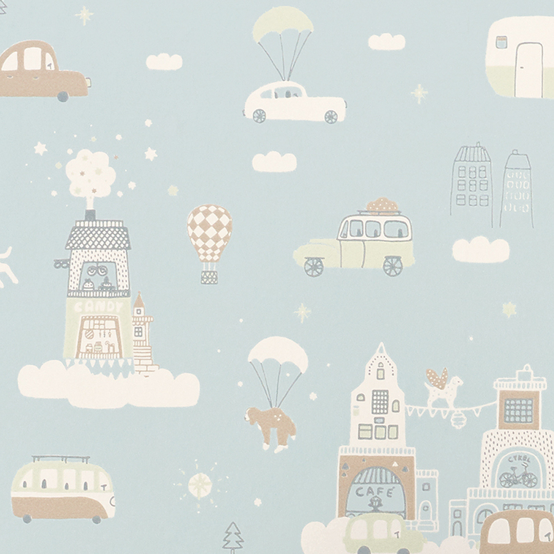 Majvillan - Wallpaper - Above the Clouds - Soft Blue