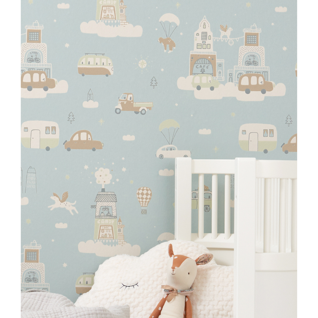 Majvillan - Wallpaper - Above the Clouds - Soft Blue