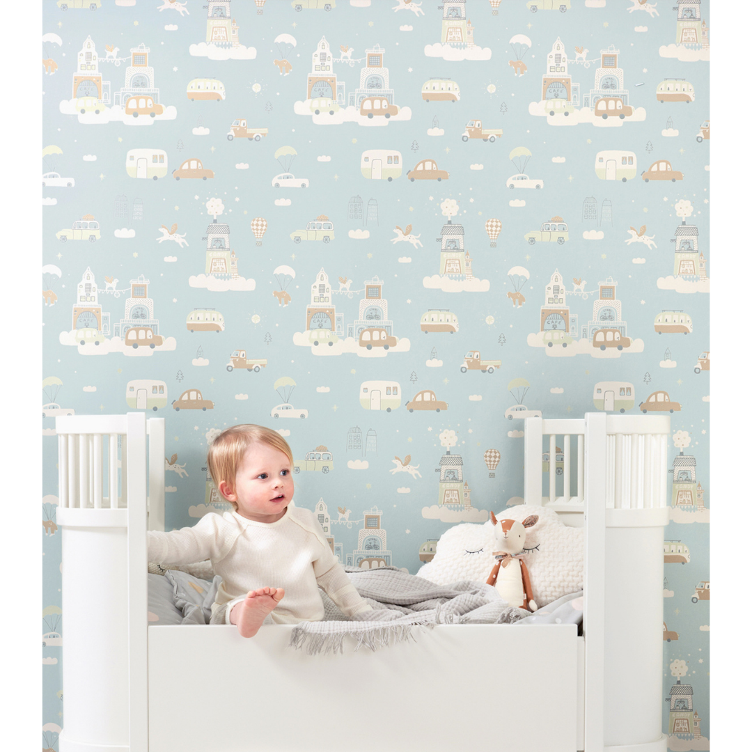 Majvillan - Wallpaper - Above the Clouds - Soft Blue