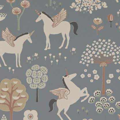 Majvillan - Wallpaper - True Unicorns - Evening Blue