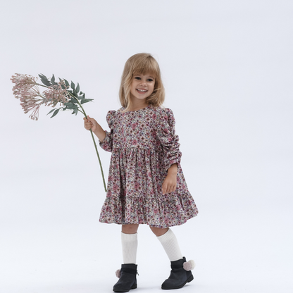 Magnessi -Valentina Dress -Amaranth Grace -Available Sالأحجام: 1-2Y/3-4Y/5-6Y