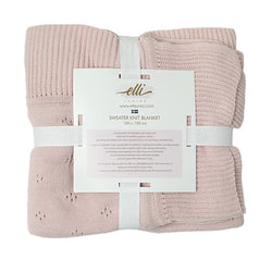 Elli Junior - Huge Knitted Blanket in Organic Cotton, Pink