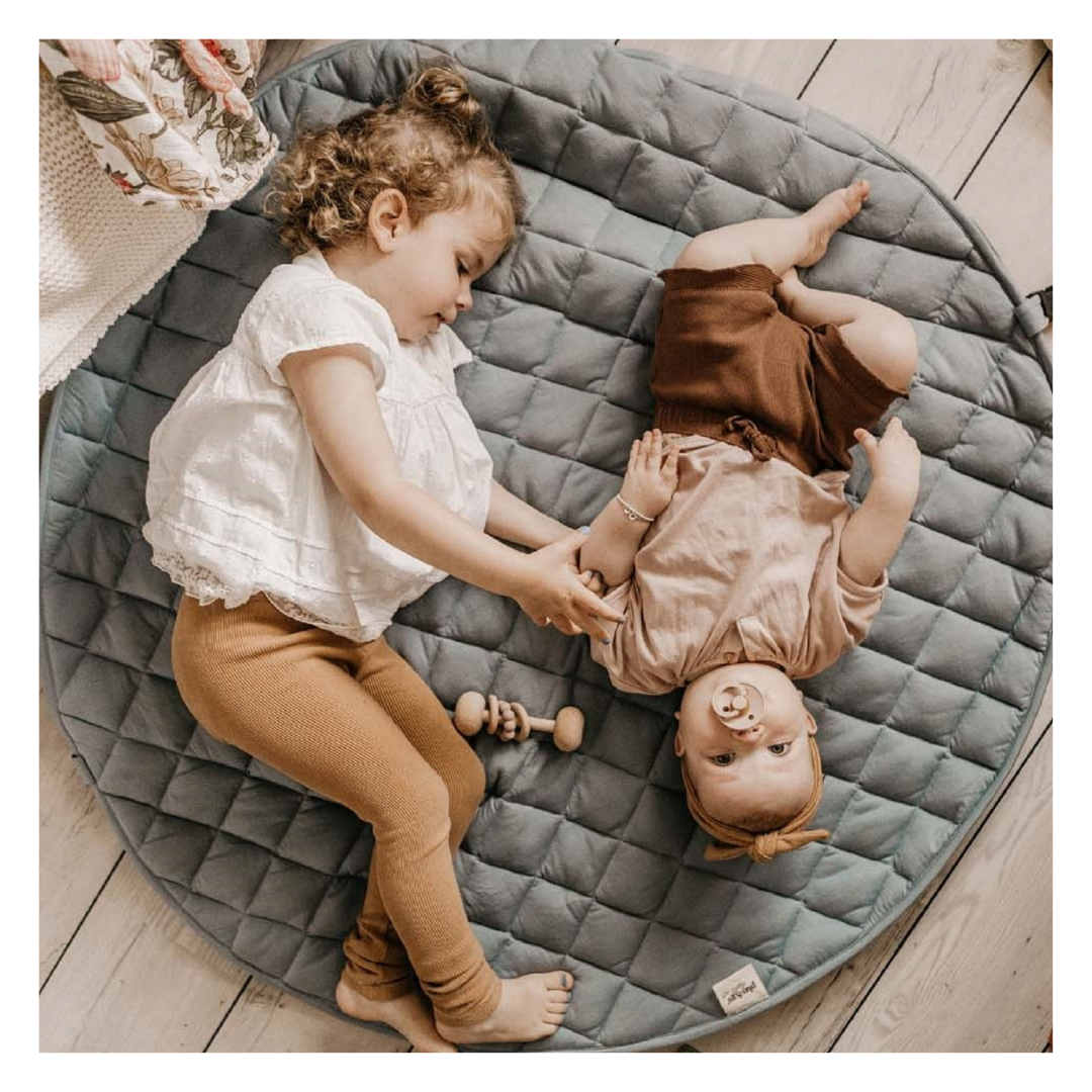 Play and Go - Organic Playmat and Storage Bag - Dusty Blue