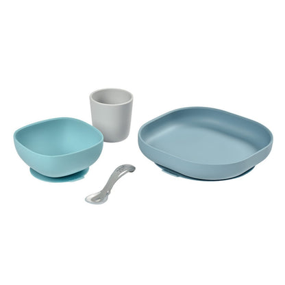 Silicone Meal Set of 4- Colour: Blue, Jungle & Pink