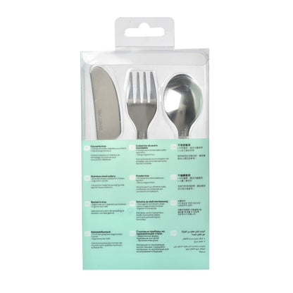 Stainless Steel Training Cutlery - Colour: Airy Green & Old Pink