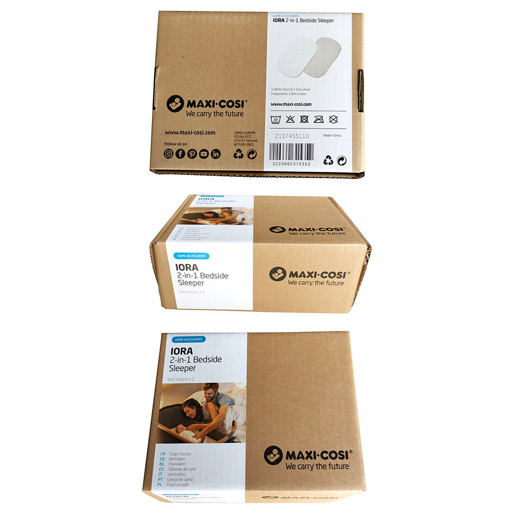Maxi-Cosi - Iora Co-Sleeper Bed Sheet Pack Of 2 - White/Grey