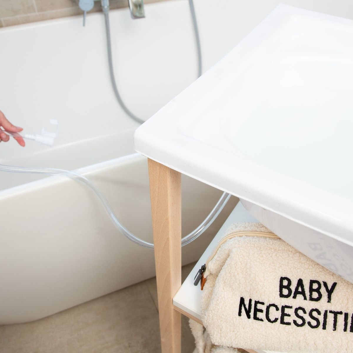 Childhome Changing Table + Bath + Wheels Complete Set