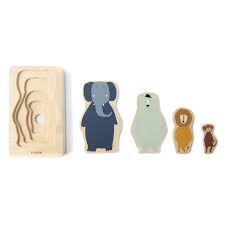 Wooden 4-layer animal puzzle