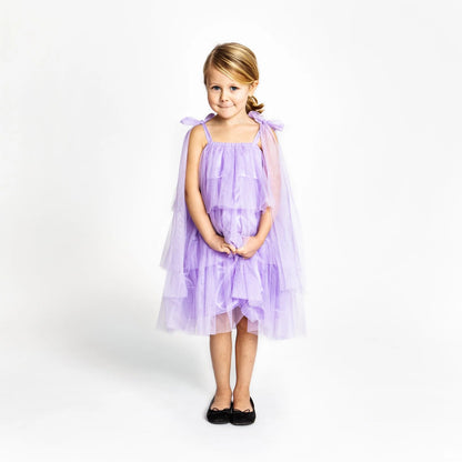 Draped Tulle Dress - Purple